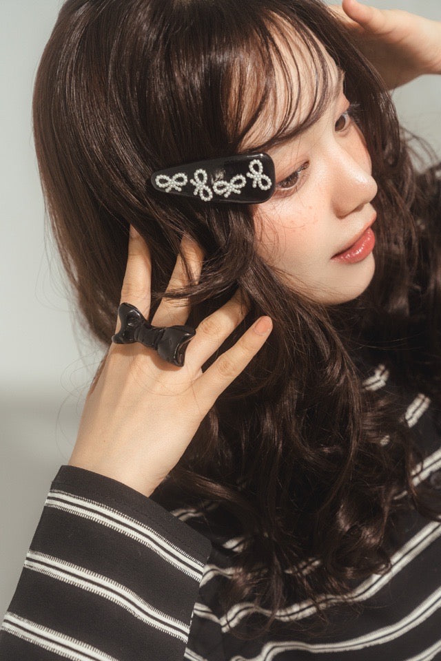 pearl ribbon pin LHー23