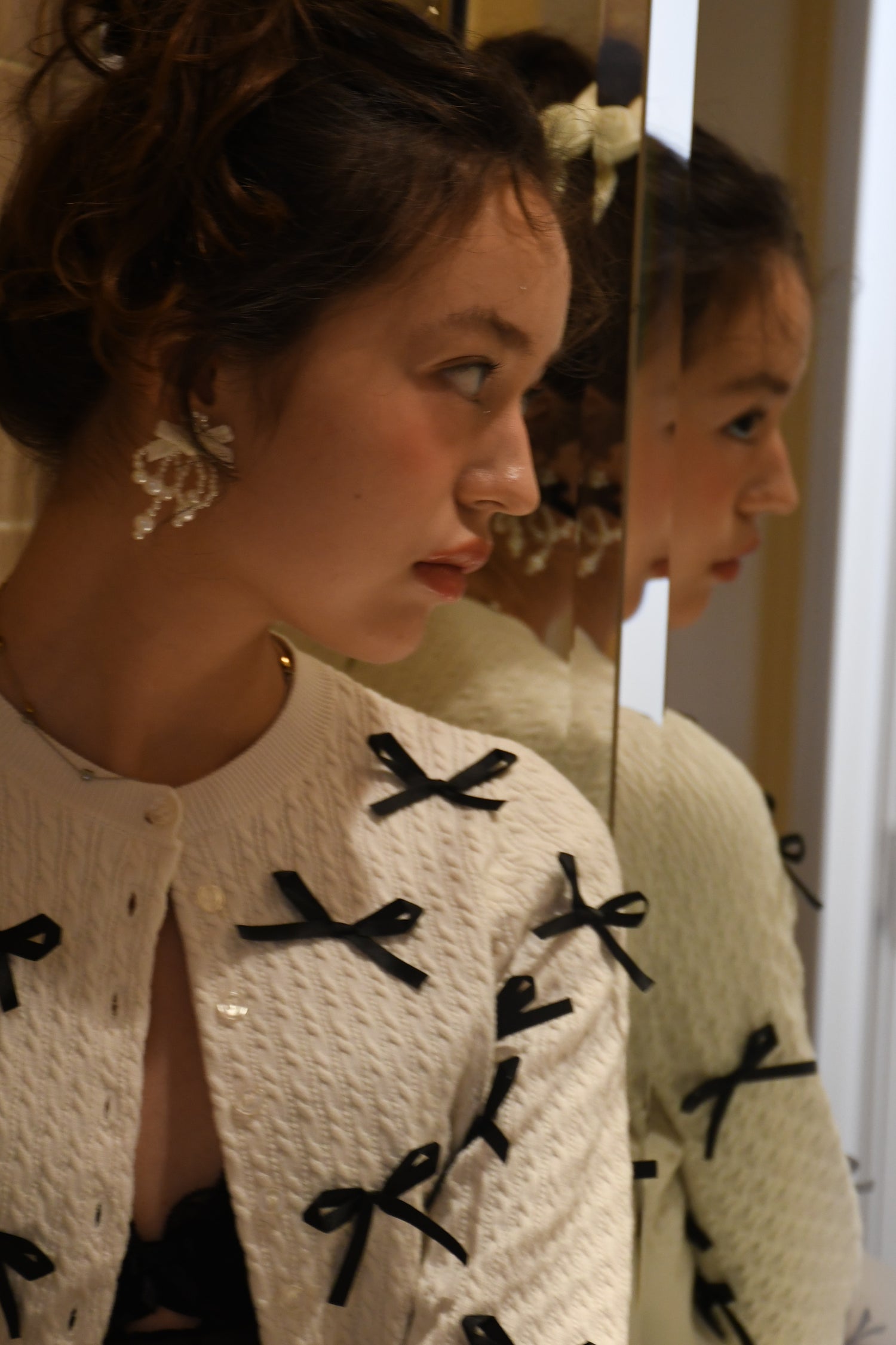 velour ribbon pearl pierce LP-10