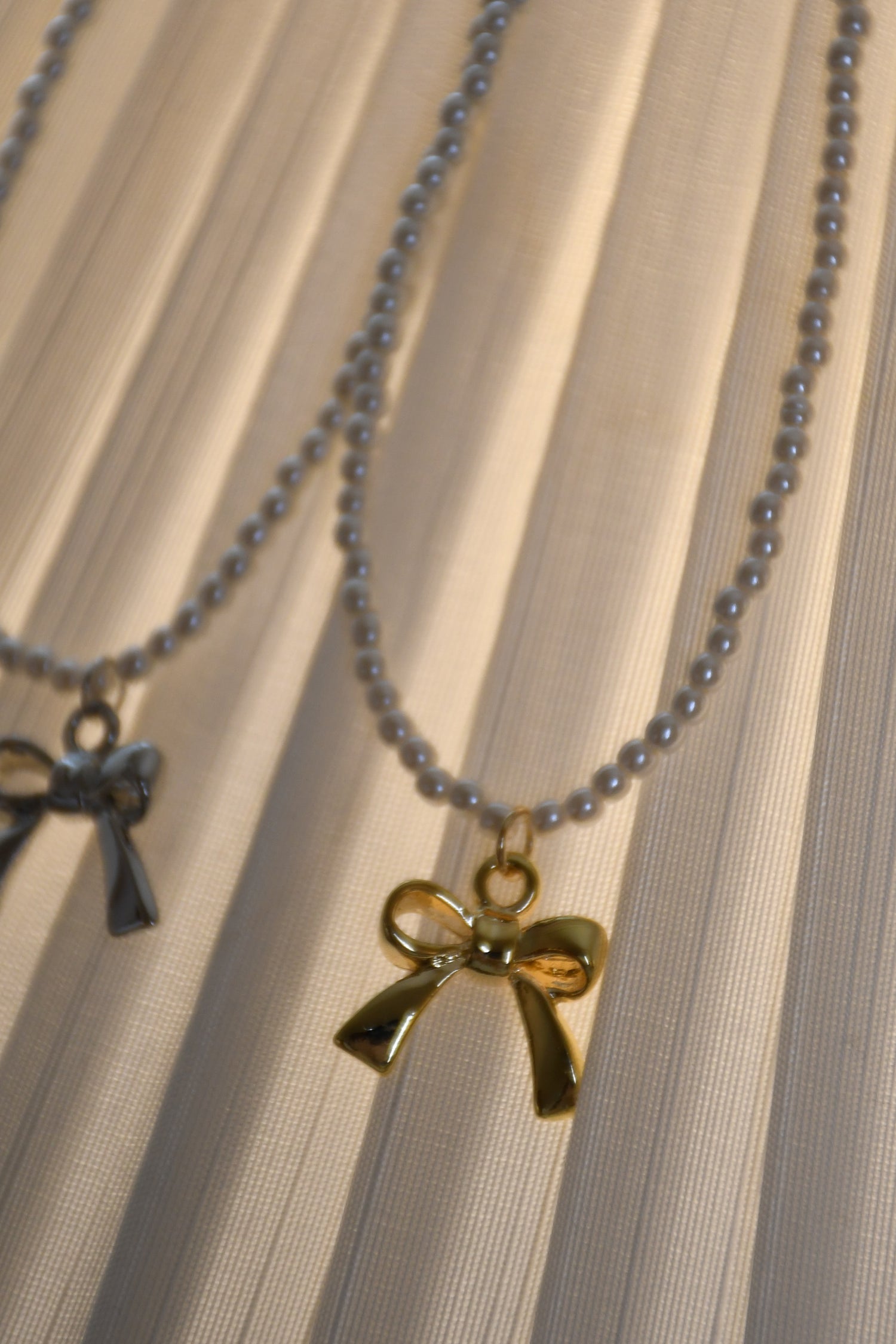 ribbon pearl necklace LN-2