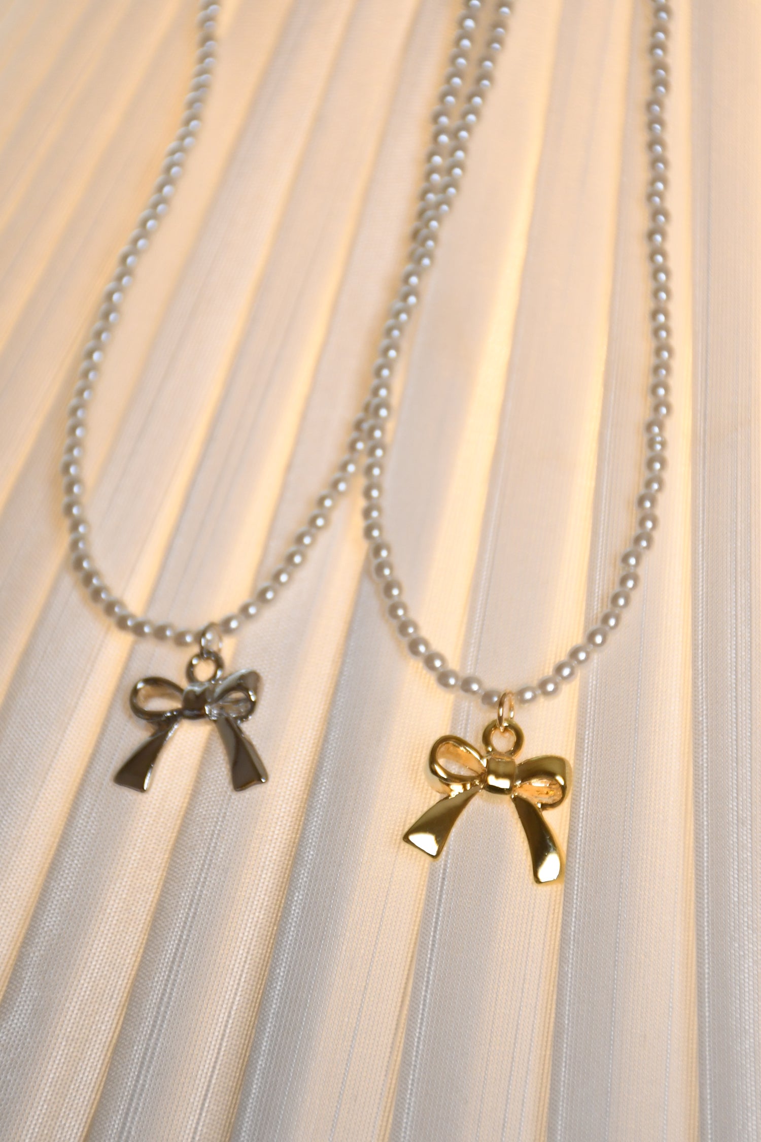 ribbon pearl necklace LN-2