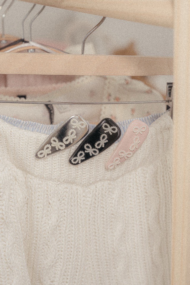 pearl ribbon pin LHー23