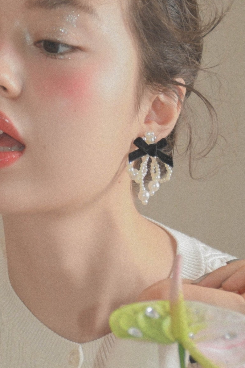 velour ribbon pearl pierce LP-10