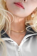 metal ribbon choker LN-7